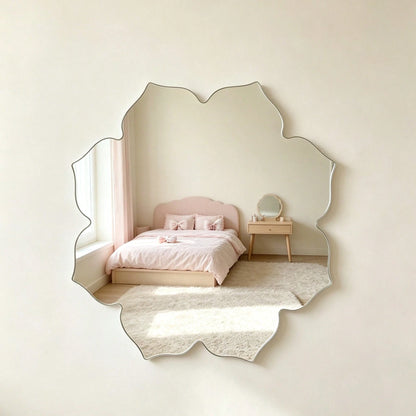 1PC Flower-Shaped Acrylic Mirror Wall Decal Home Decor For Living Room And Other Rooms Modern Aesthetic Decor For Bedrooms Living Rooms Bathrooms