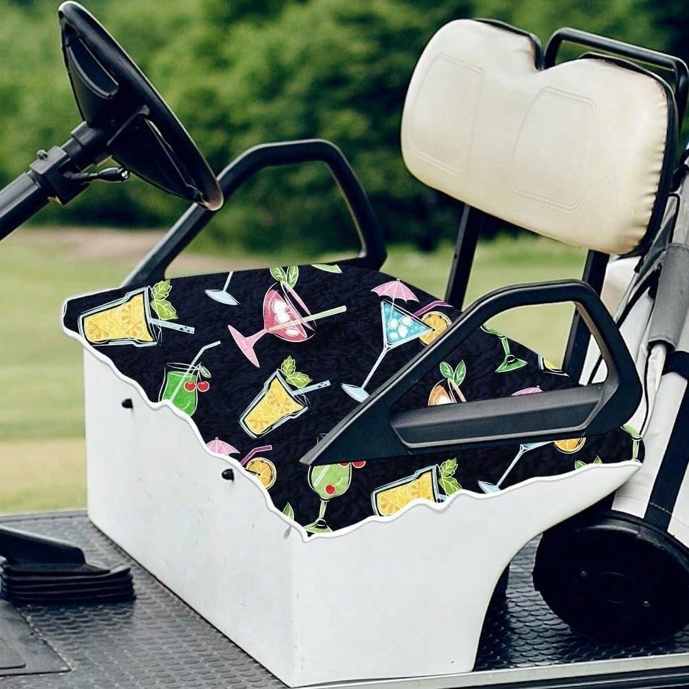 1Pc Golf Cart Seat Cover With Juice Pattern, Waterproof, Stain-Resistant,Compatible With Most Models, Vehicle Interior Protection, Highquality Material