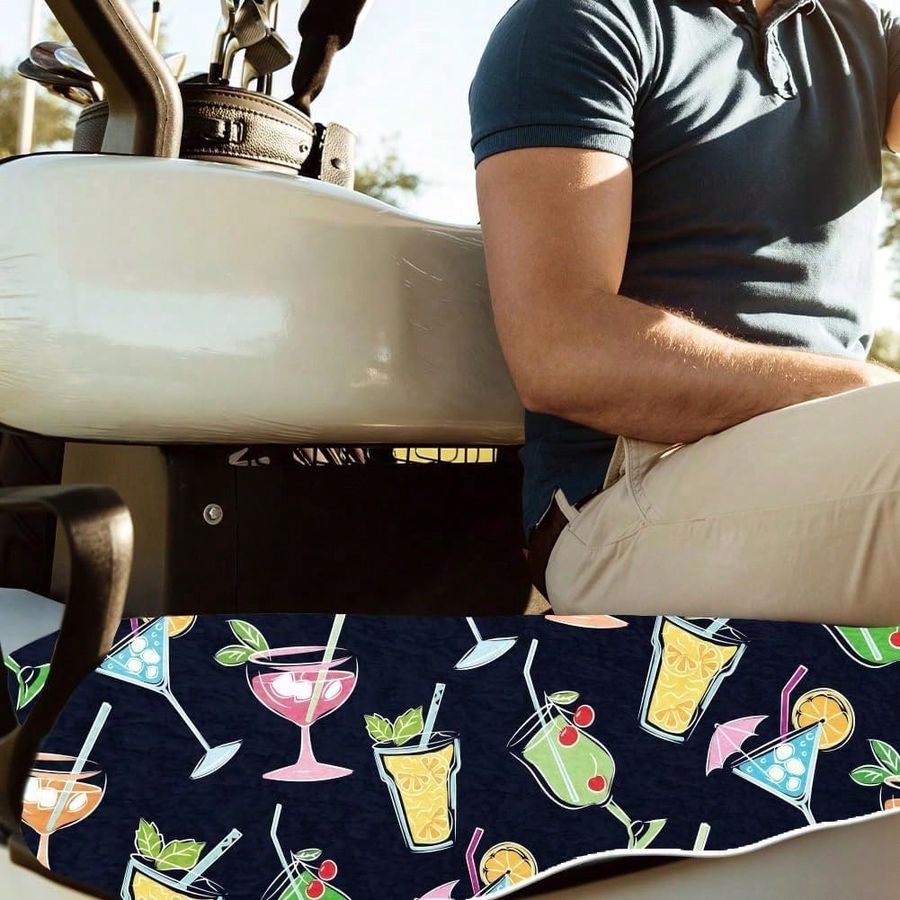 1Pc Golf Cart Seat Cover With Juice Pattern, Waterproof, Stain-Resistant,Compatible With Most Models, Vehicle Interior Protection, Highquality Material