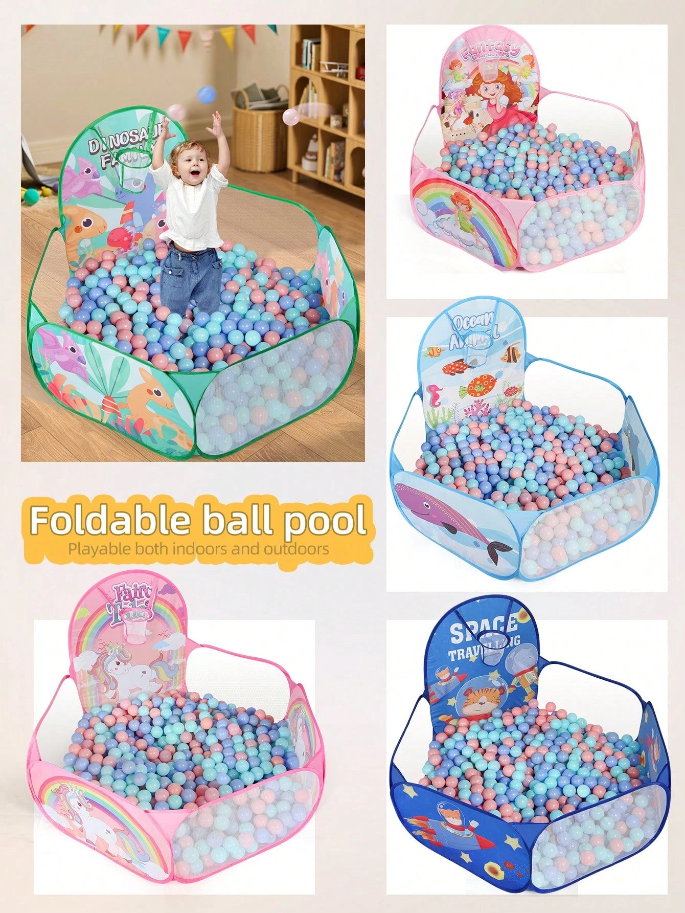 1pc Interactive Parent-Child Basketball Ball Pit, Foldable Portable One-Click Storage, Boys Girls Back To School Halloween Christmas Thanksgiving Gift, Children Toys, Baby Toys (Balls Not Included)