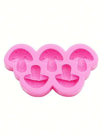 1pc Liquid Silicone Mold, Mini Realistic Cartoon Mushroom Jewelry Accessory Mold, DIY Clay Silicone Mold For Hollow Out Clogs Charms, Jewelry Making, Clothing Decoration