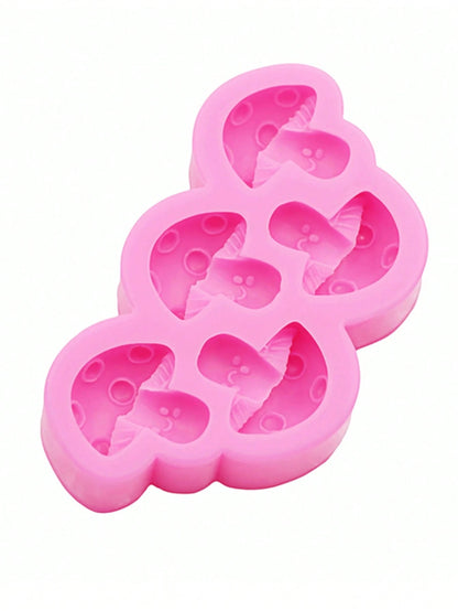 1pc Liquid Silicone Mold, Mini Realistic Cartoon Mushroom Jewelry Accessory Mold, DIY Clay Silicone Mold For Hollow Out Clogs Charms, Jewelry Making, Clothing Decoration