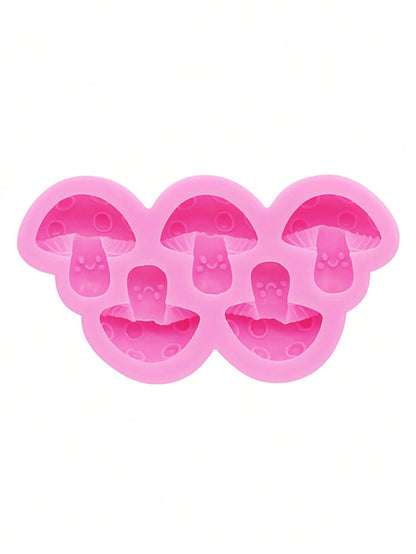 1pc Liquid Silicone Mold, Mini Realistic Cartoon Mushroom Jewelry Accessory Mold, DIY Clay Silicone Mold For Hollow Out Clogs Charms, Jewelry Making, Clothing Decoration