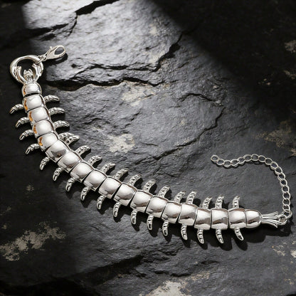 1pc Men's Unique 3D Centipede Bracelet, Suitable For Daily Wear
