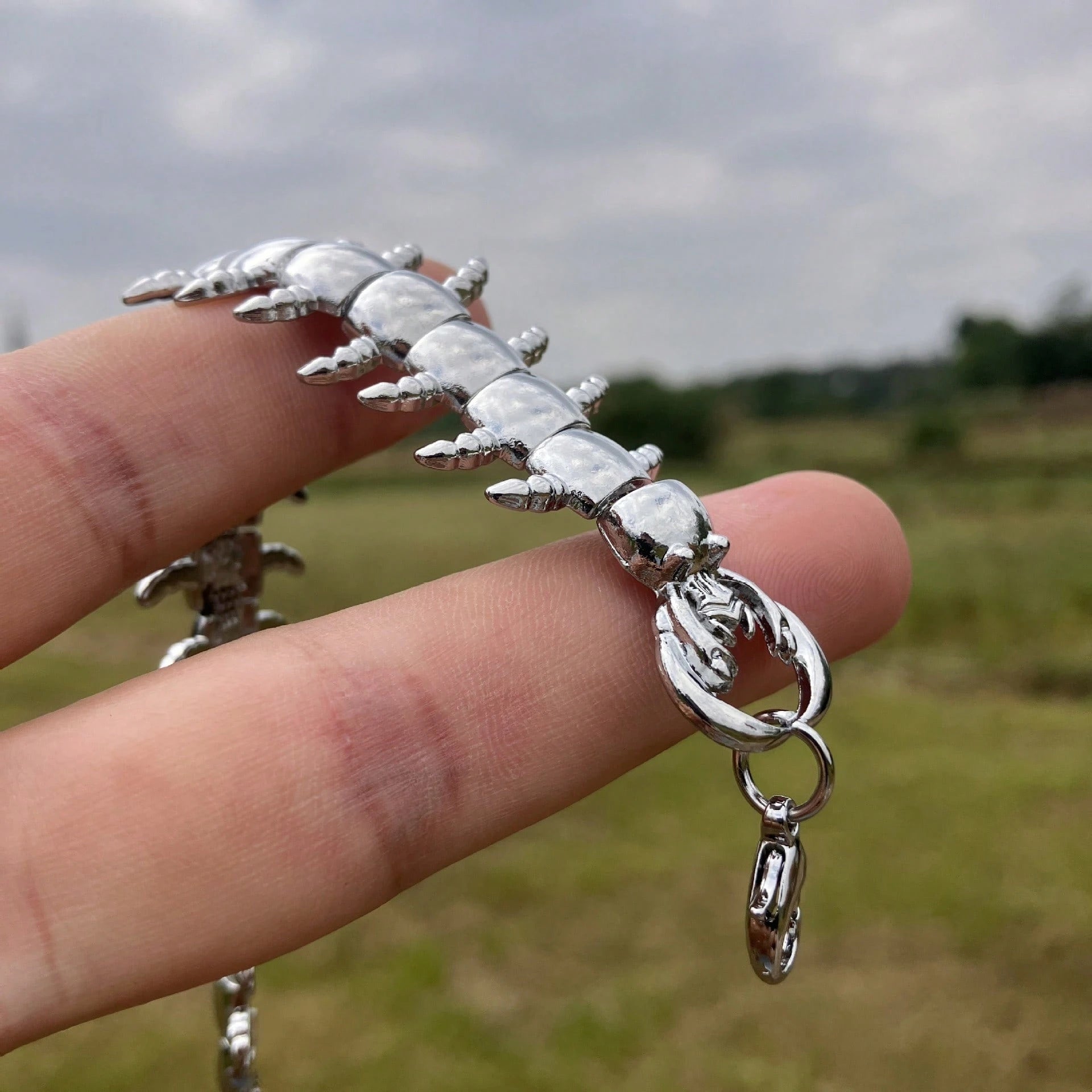 1pc Men's Unique 3D Centipede Bracelet, Suitable For Daily Wear