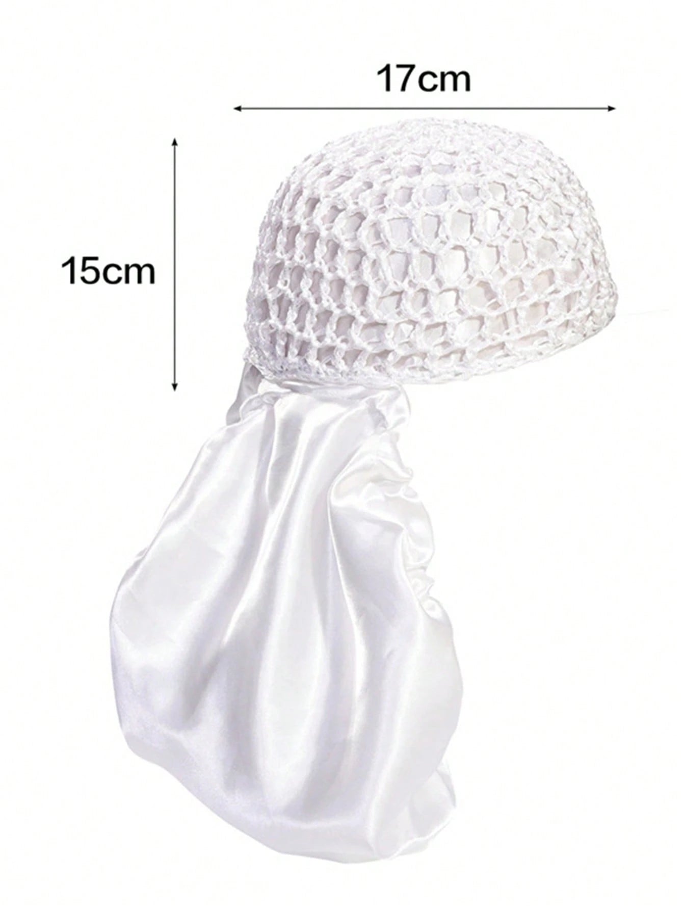 1pc Mesh Crochet Satin Long Bonnet, Elastic Drawstring Hair Wrap, Breathable Net Turban Sleep Cap, Hair Protection Bonnet For Braids Long Hair Women Night Hair Cover