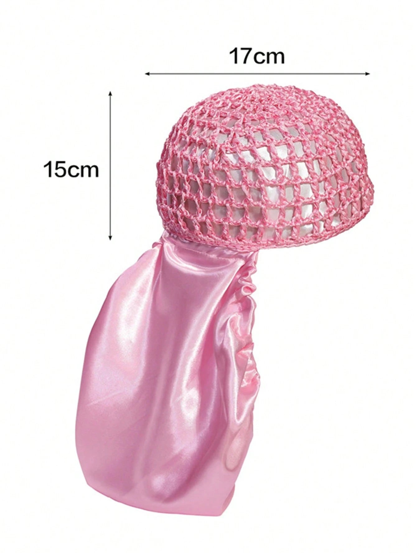 1pc Mesh Crochet Satin Long Bonnet, Elastic Drawstring Hair Wrap, Breathable Net Turban Sleep Cap, Hair Protection Bonnet For Braids Long Hair Women Night Hair Cover