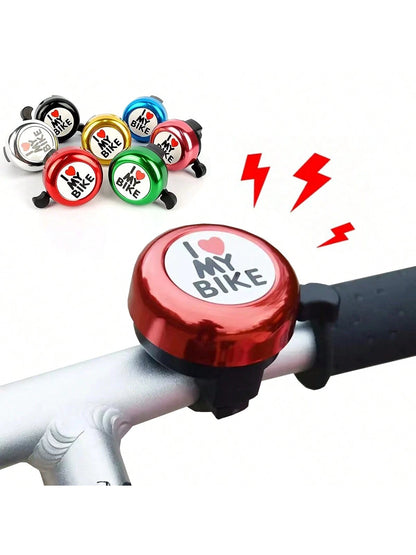 1pc Mini Bicycle Bell "I Love Cycling" Slogan, Loud Alloy Ring, Suitable For Mountain Bike & Road Bike, Cycling Accessories