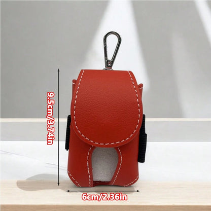 1pc Mini Faux Leather Golf Ball Pouch With Keychain, Portable Waist-Hanging Golf Ball Bag, Waterproof Golf Ball Storage Bag And Club Holder, Golf Ball Seat Storage Sleeve, Unisex Golf Bag, Golf Access