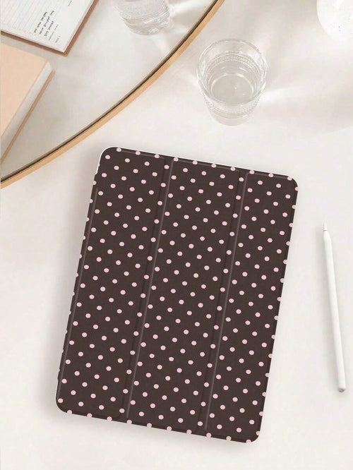 1pc Minimalist Brown Polka Dot Print Tablet Protective Case, Compatible With Apple 10.2"/ Pro 11" 2020/2021, (A16) 11" 11th Gen 2025, 9th/10th Gen, Apple Air 4th 10.9", Galaxy Tab S6 Li4wei/, Ant