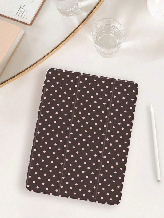 1pc Minimalist Brown Polka Dot Print Tablet Protective Case, Compatible With Apple 10.2"/ Pro 11" 2020/2021, (A16) 11" 11th Gen 2025, 9th/10th Gen, Apple Air 4th 10.9", Galaxy Tab S6 Li4wei/, Ant