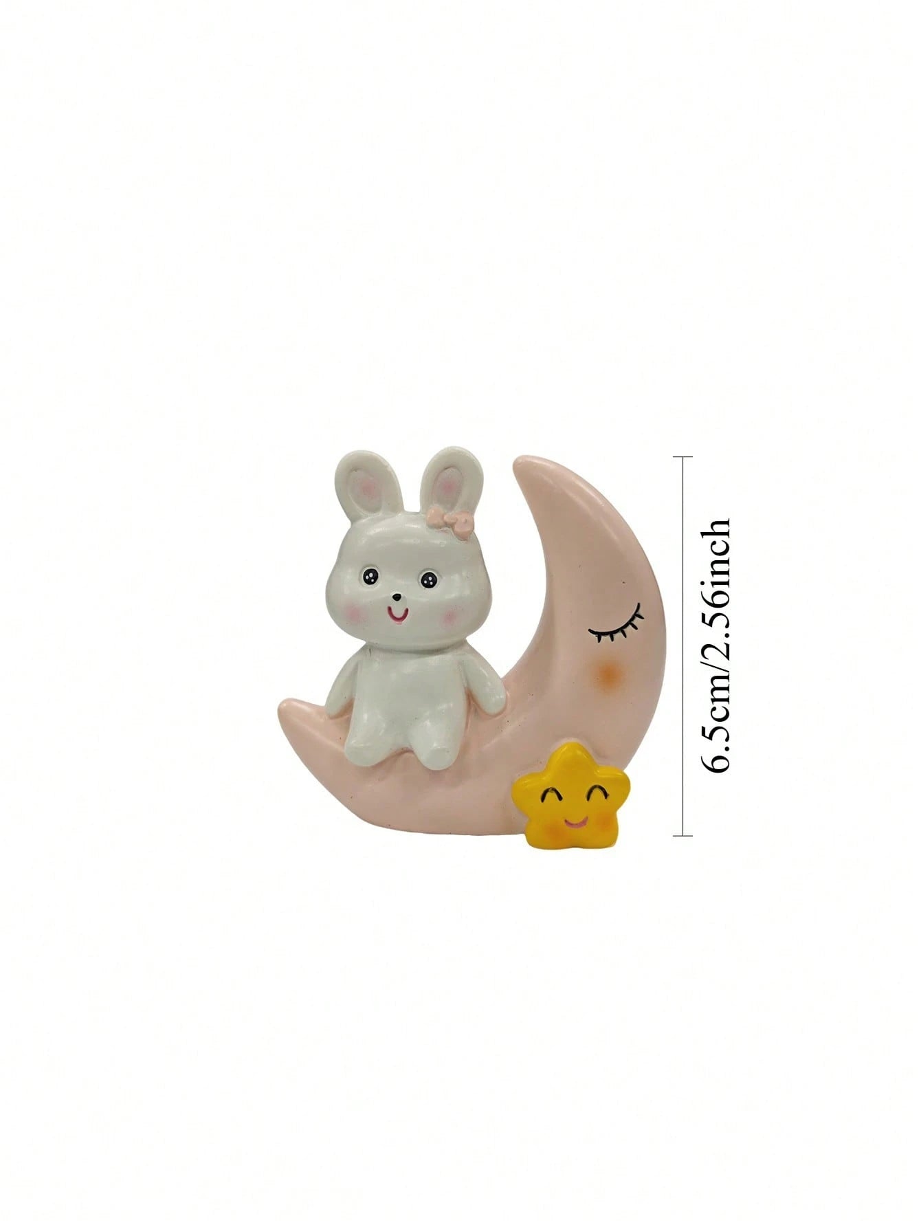 1pc Moon And Rabbit Figurine, Baby Room Decor, Suitable For Baby Room, Baby Supplies, Newborn Essentials And Girls Room Decoration