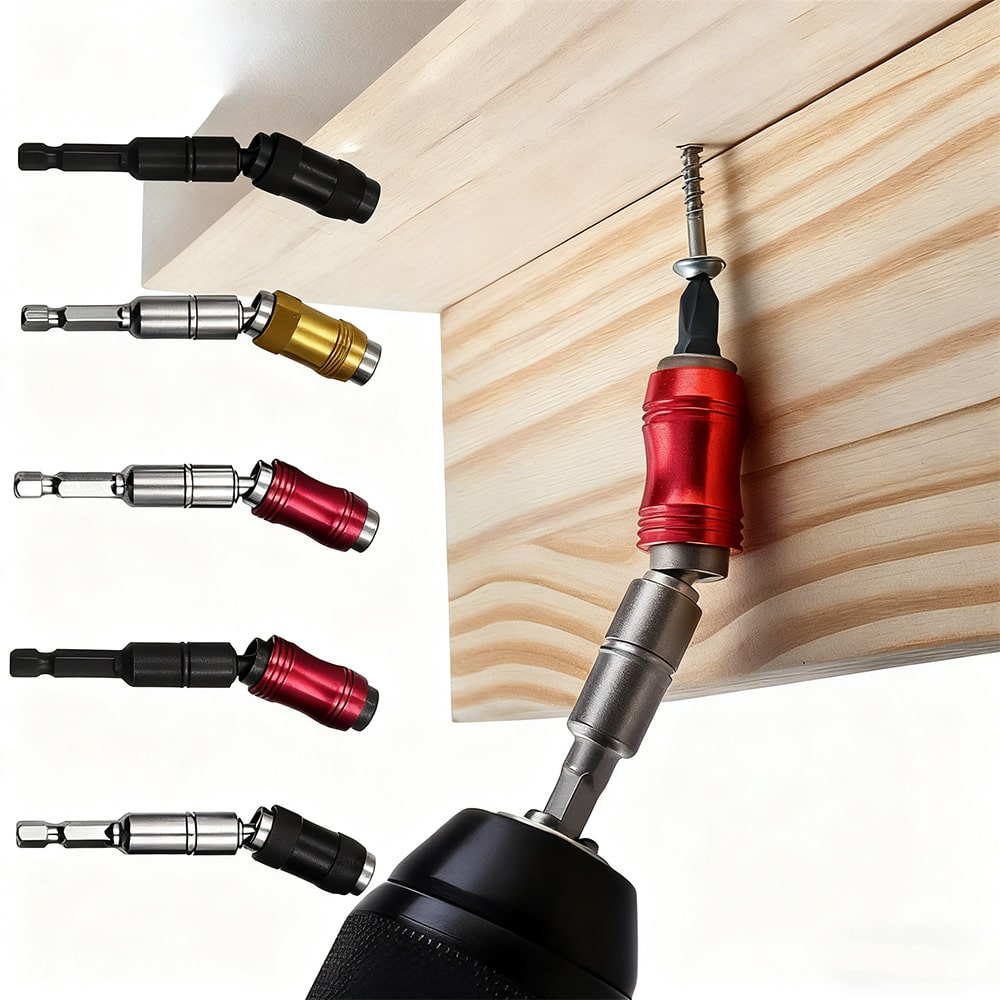 1pc Multi-Angle Extension Rod, Electric Drill Extension Connecting Rod, Universal Crank-Drill Bit Holder Magnetic Rotating Drill Bit Tip Holder Kit, 1/4" Drill Bit Extension Shaft