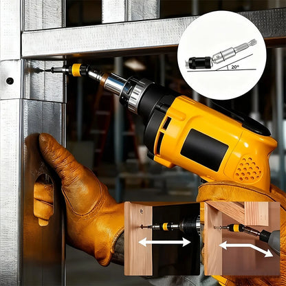 1pc Multi-Angle Extension Rod, Electric Drill Extension Connecting Rod, Universal Crank-Drill Bit Holder Magnetic Rotating Drill Bit Tip Holder Kit, 1/4" Drill Bit Extension Shaft