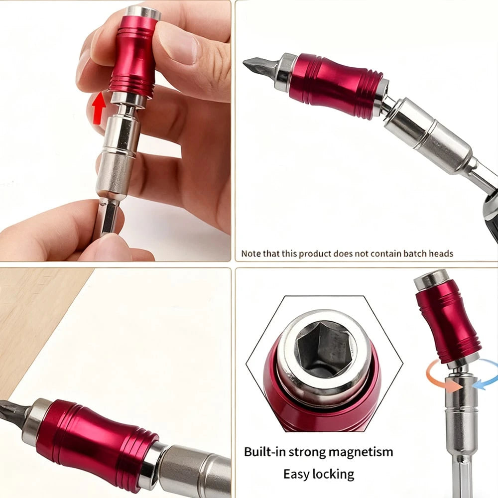 1pc Multi-Angle Extension Rod, Electric Drill Extension Connecting Rod, Universal Crank-Drill Bit Holder Magnetic Rotating Drill Bit Tip Holder Kit, 1/4" Drill Bit Extension Shaft