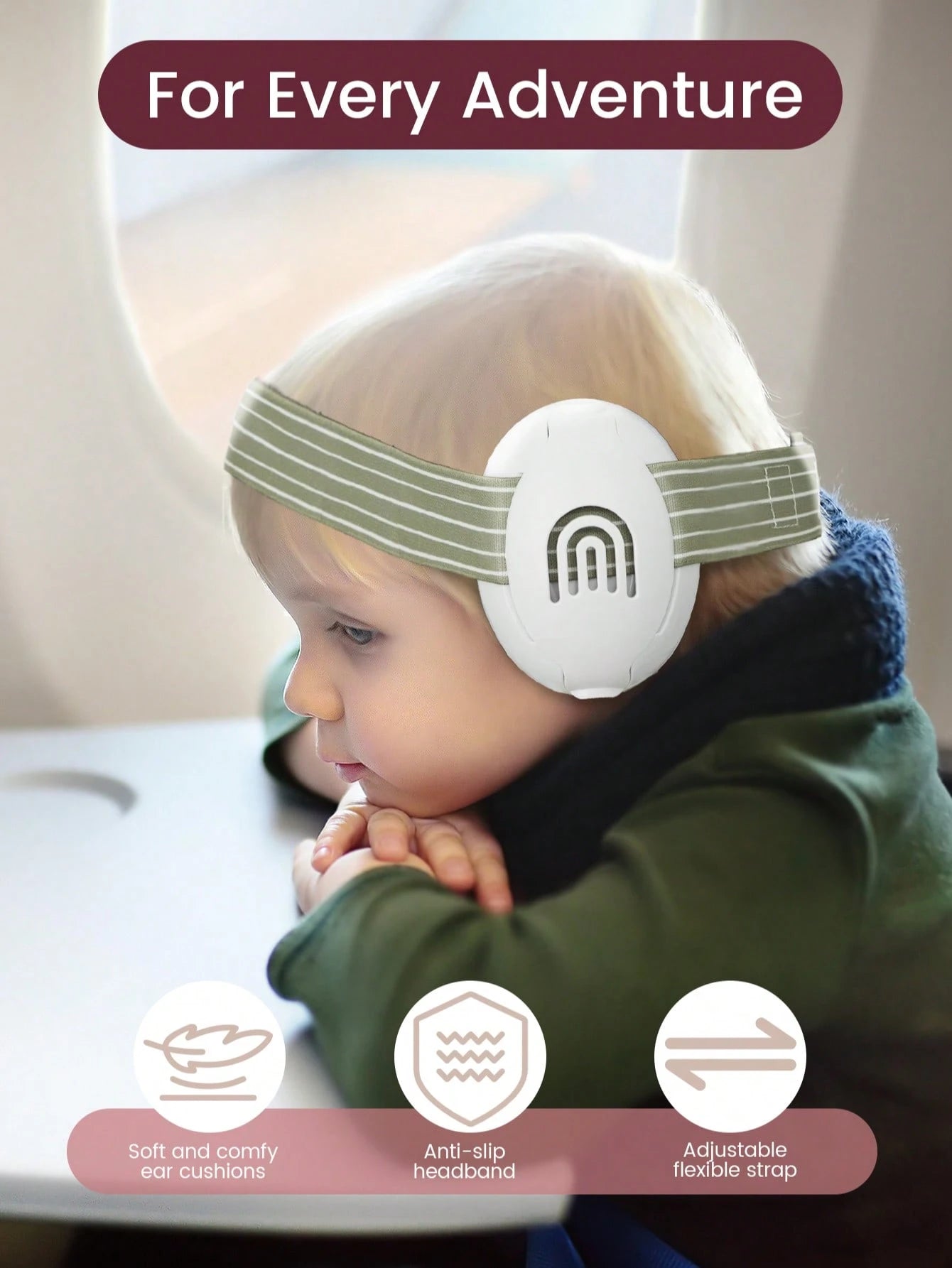 1PC Multicolored Rubber Bands Baby Earmuffs Noise Cancelling Infant Ear Protection Headphones With Adjustable Headband, Ideal For Travel, Airplane & Festivals