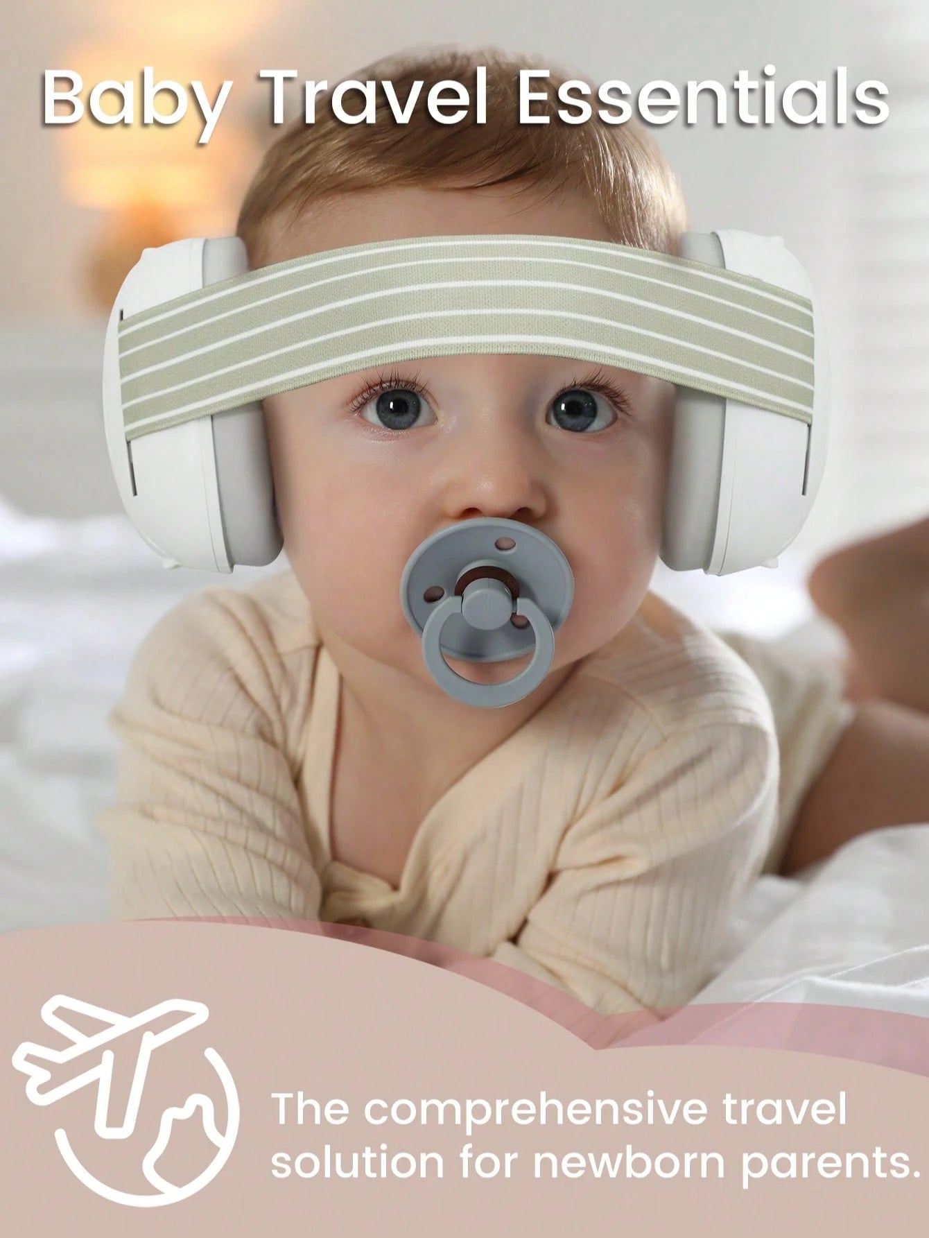 1PC Multicolored Rubber Bands Baby Earmuffs Noise Cancelling Infant Ear Protection Headphones With Adjustable Headband, Ideal For Travel, Airplane & Festivals