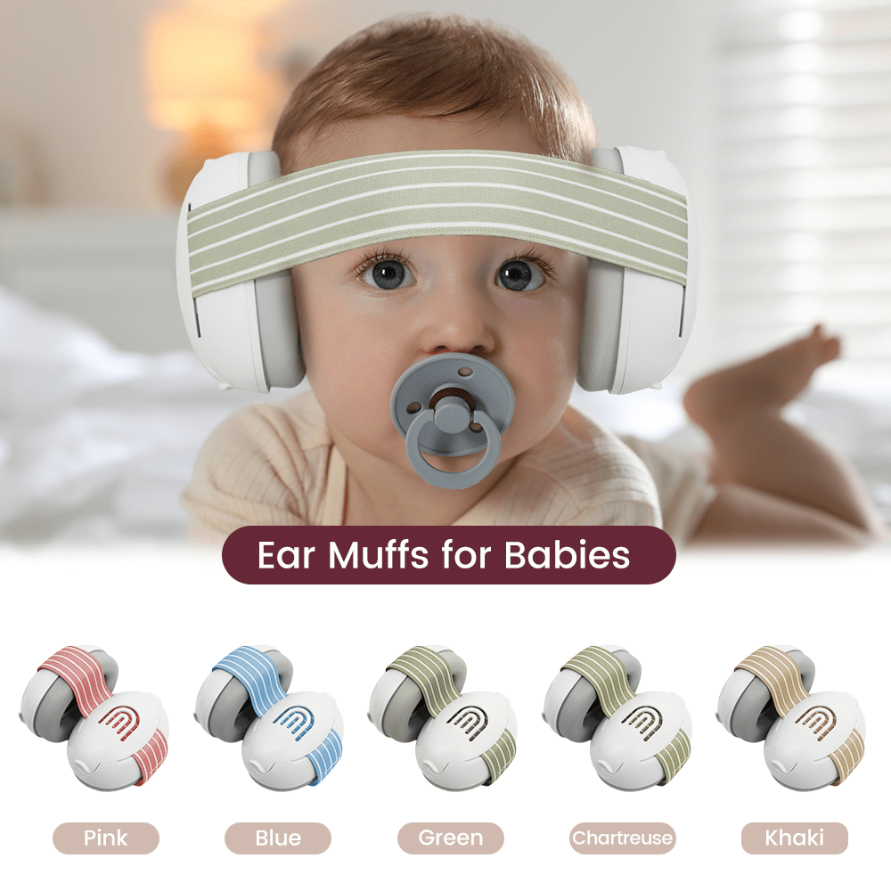 1PC Multicolored Rubber Bands Baby Earmuffs Noise Cancelling Infant Ear Protection Headphones With Adjustable Headband, Ideal For Travel, Airplane & Festivals