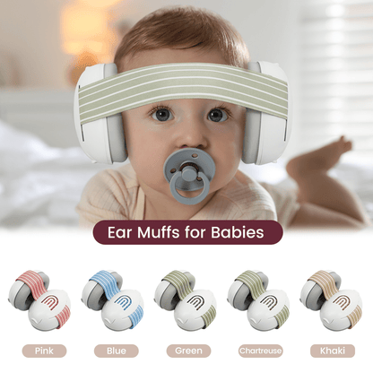 1PC Multicolored Rubber Bands Baby Earmuffs Noise Cancelling Infant Ear Protection Headphones With Adjustable Headband, Ideal For Travel, Airplane & Festivals