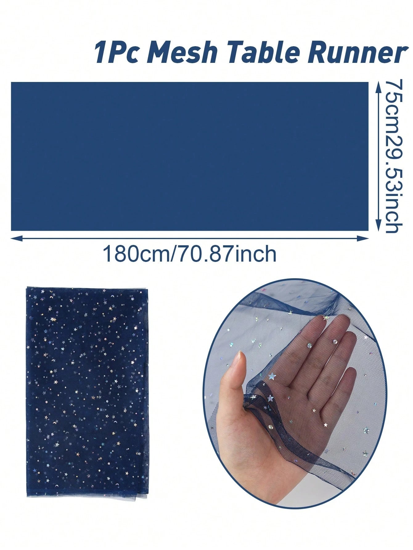 1pc Navy Blue Star Moon Sequin Door Curtain, DIY Fabric, DIY Mosquito Net Door Curtain, Baby Crib Curtain, Bedroom Door Curtain, Wall Decor Backdrop, Baby Room Decoration, Baby Shower Supplies, Bridal