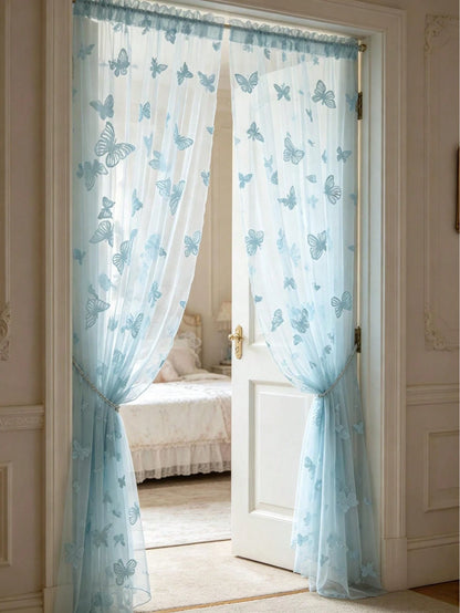 1pc Navy Blue Star Moon Sequin Door Curtain, DIY Fabric, DIY Mosquito Net Door Curtain, Baby Crib Curtain, Bedroom Door Curtain, Wall Decor Backdrop, Baby Room Decoration, Baby Shower Supplies, Bridal