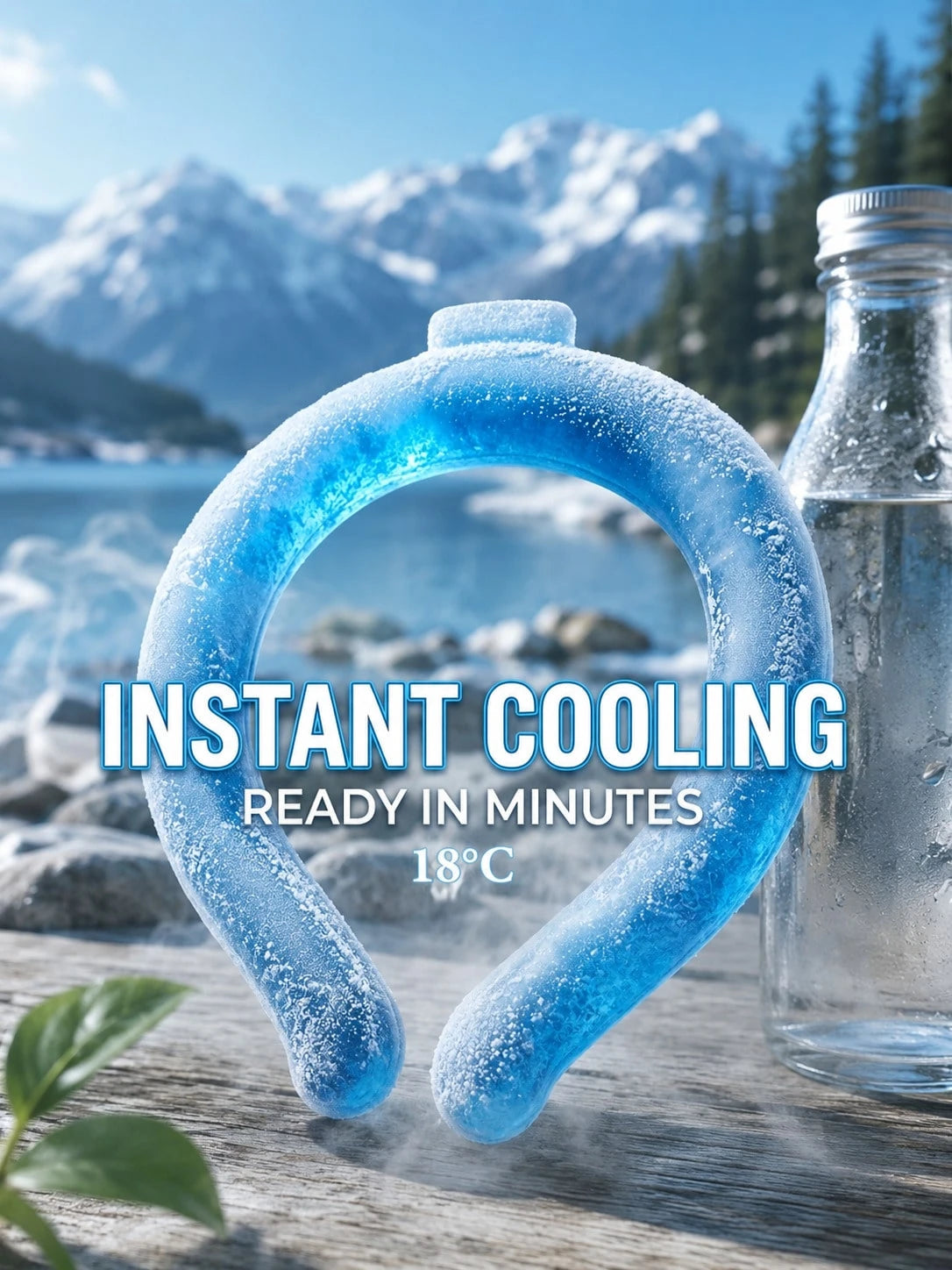 1pc Neutral Summer Cooling Neck Ring Ice Pack, Reusable Frozen Gel Cold Compress Wearable Ice Neck Collar, Portable Heat Dissipation Cooling Device, Suitable For Outdoor Sports, Camping, Beach, Commut
