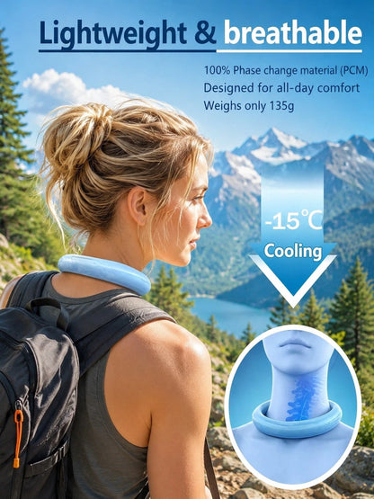 1pc Neutral Summer Cooling Neck Ring Ice Pack, Reusable Frozen Gel Cold Compress Wearable Ice Neck Collar, Portable Heat Dissipation Cooling Device, Suitable For Outdoor Sports, Camping, Beach, Commut