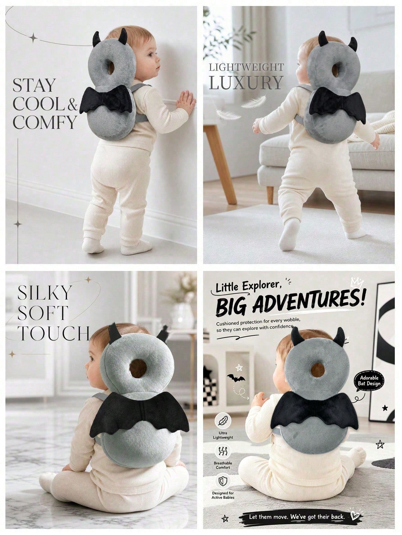 1pc New Baby Anti-Fall Pillow, Baby Anti-Collision Pillow, Toddler Protection Pad, Baby Head Protection Backpack, Infant Head Protection Pillow For Learning To Sit And Crawl, Anti-Collision Essential