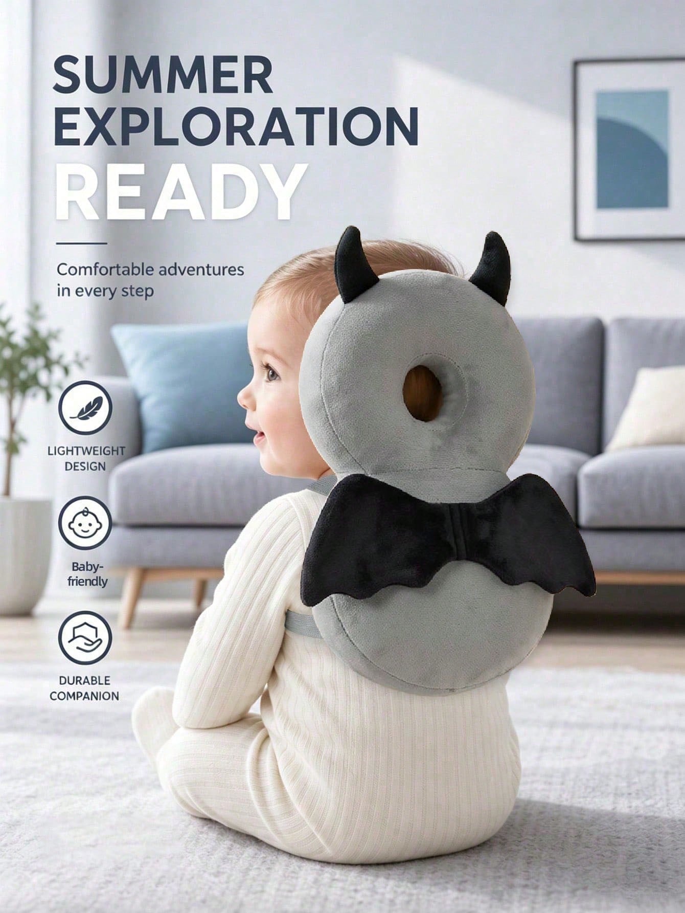 1pc New Baby Anti-Fall Pillow, Baby Anti-Collision Pillow, Toddler Protection Pad, Baby Head Protection Backpack, Infant Head Protection Pillow For Learning To Sit And Crawl, Anti-Collision Essential