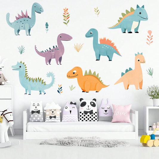 1pc New Cute Cartoon Dinosaur Sticker, Self-Adhesive Wall Decal For Kids Room And Kindergarten Decoration