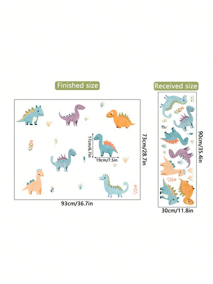 1pc New Cute Cartoon Dinosaur Sticker, Self-Adhesive Wall Decal For Kids Room And Kindergarten Decoration