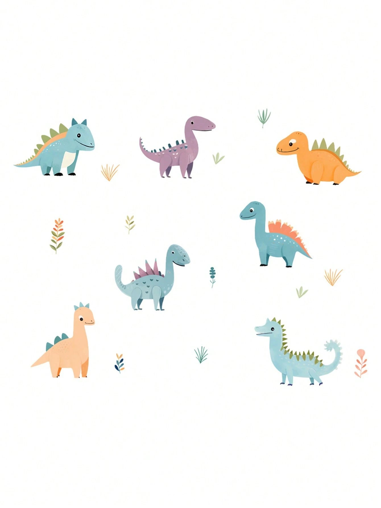 1pc New Cute Cartoon Dinosaur Sticker, Self-Adhesive Wall Decal For Kids Room And Kindergarten Decoration