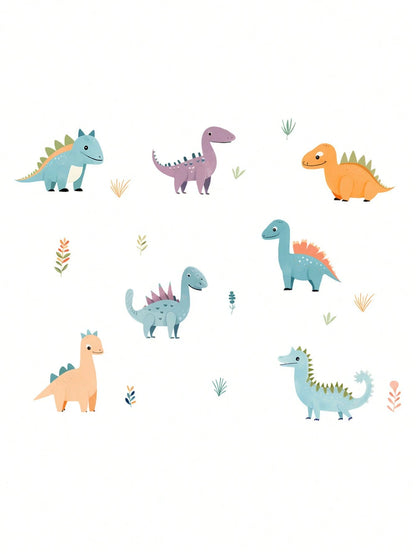 1pc New Cute Cartoon Dinosaur Sticker, Self-Adhesive Wall Decal For Kids Room And Kindergarten Decoration