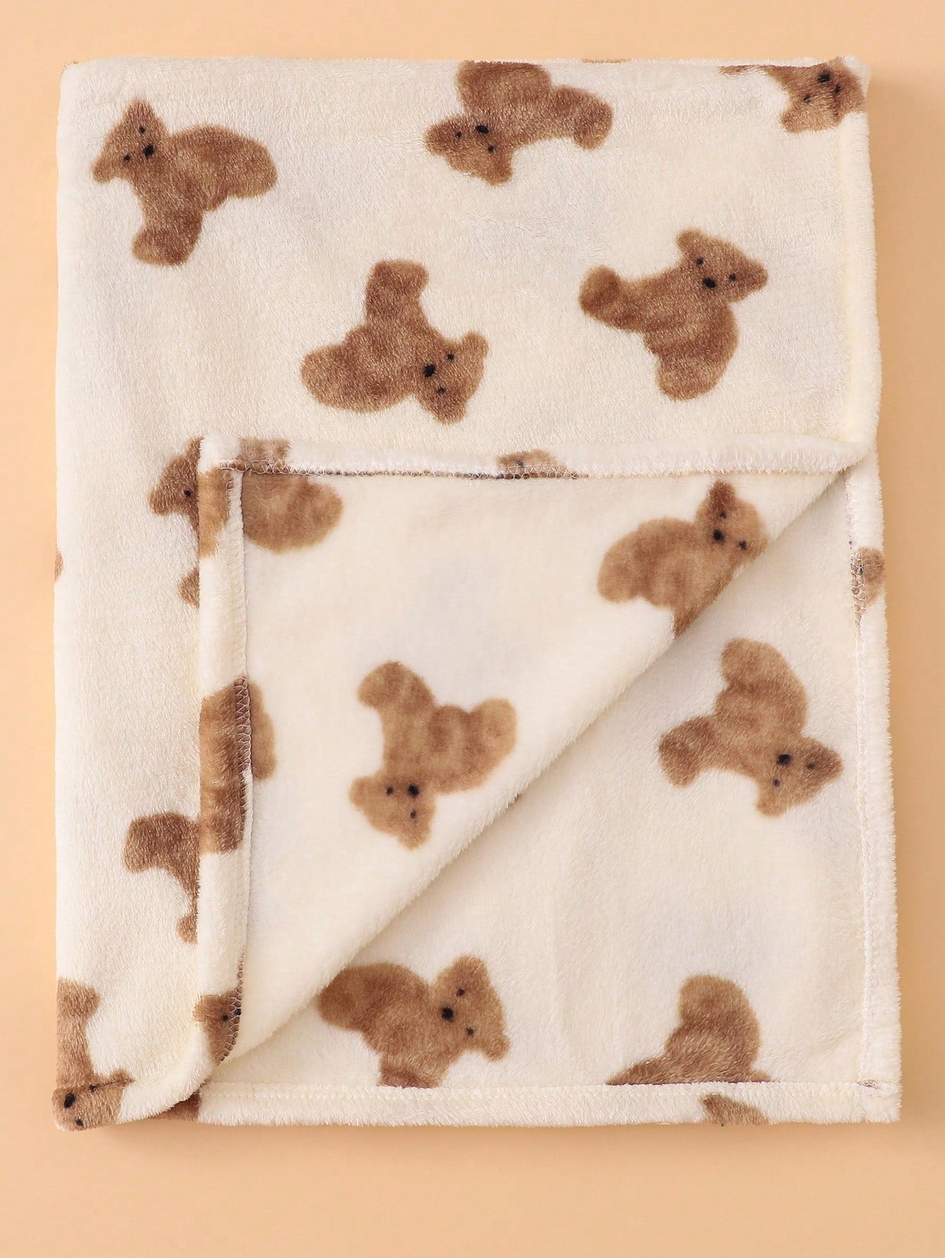1pc Newborn Baby Blanket, Cute Cartoon Bear Plush Blanket, Infant Swaddle, Super Soft Warm Lightweight Breathable