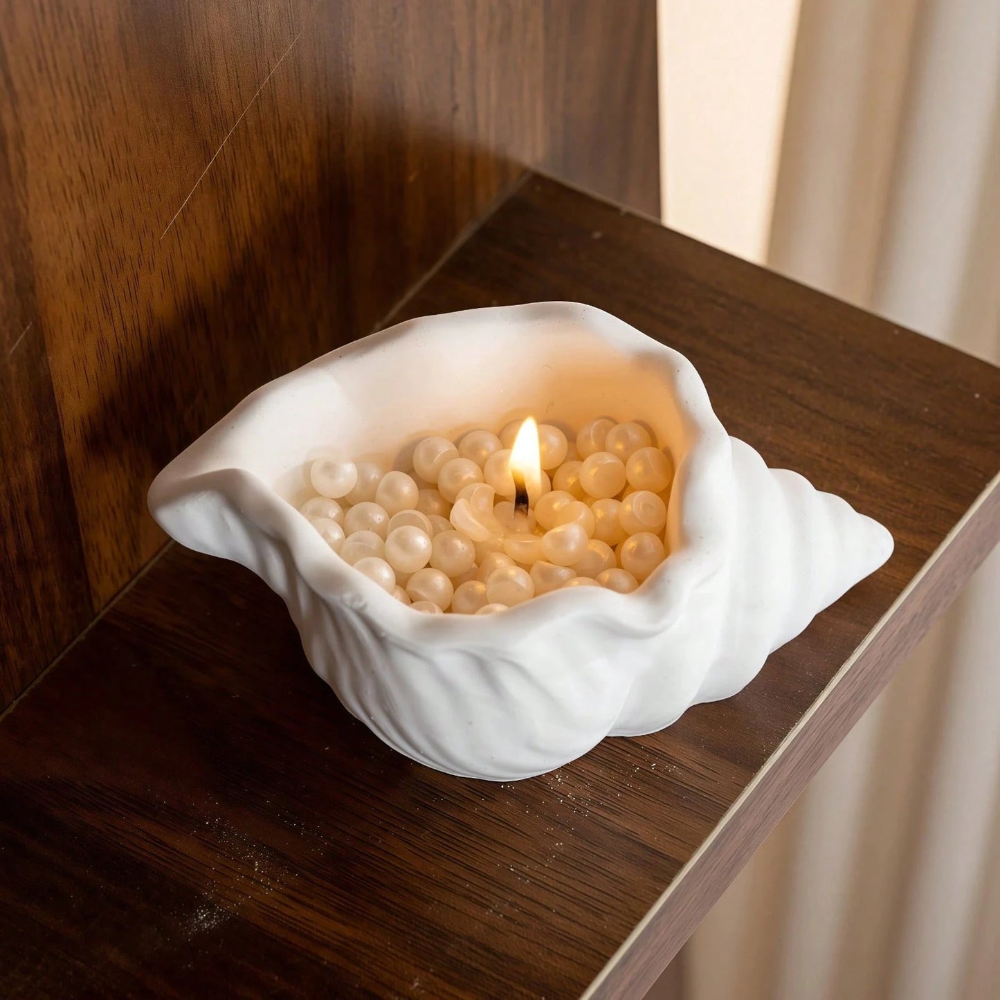 1pc Nordic Style Pearl Candle, Shell Pearl Wax, Shell Shaped Scented Candle, Photography Prop, Atmosphere Creation, Suitable For Home Decor, Holiday Decor, Luxury Decor, Family Gathering, Holiday Gift