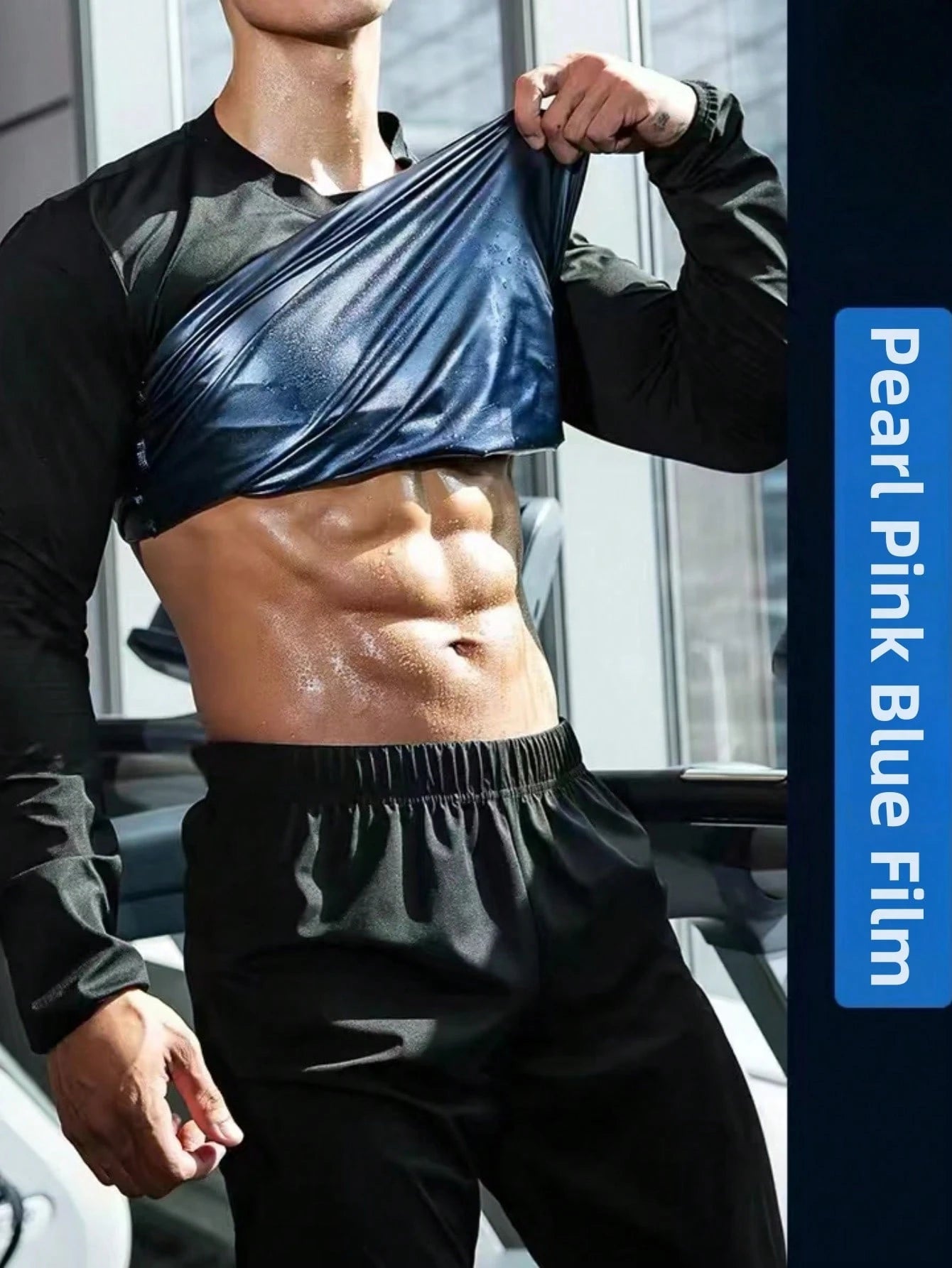 1pc Outdoor Fitness Cycling Running Long Sleeve Sweat Inducing Shaping Crew Neck Top, Lumbar Girdles Belly Slimming Corset Spring Sports Fall
