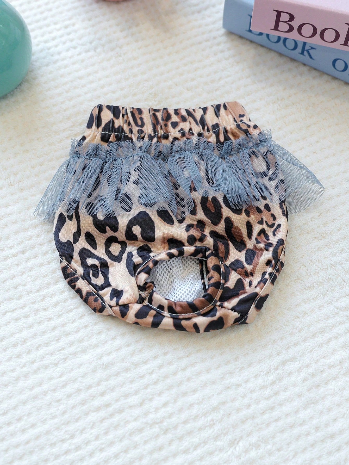 1pc Pet Clothes, Fashionable Happy Dog Outfit For Small Dogs & Puppies, Comfortable & Chic Leopard Print Diaper Pants