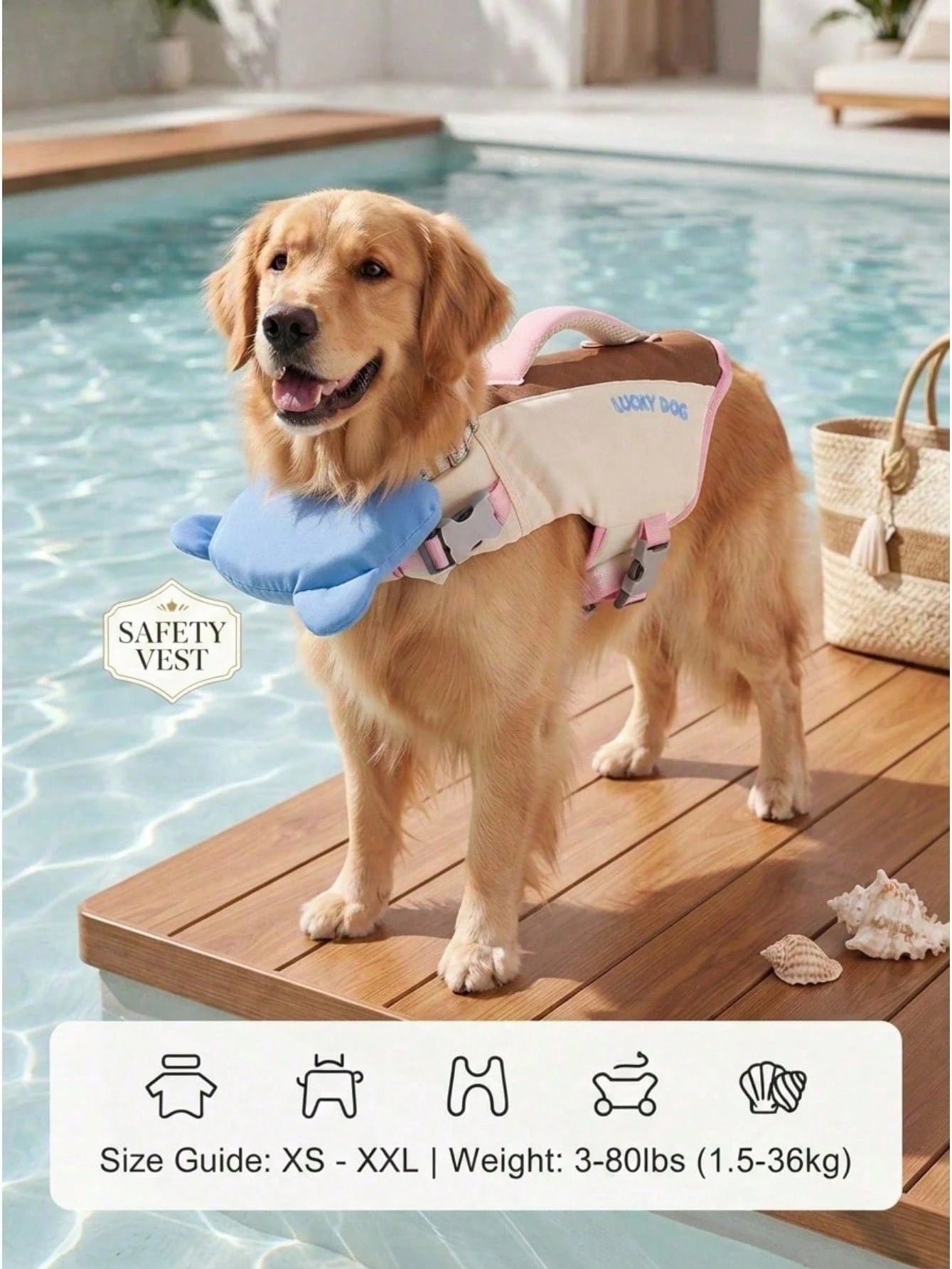 1pc Pet Dog Life Jacket Colorblock With Rescue Handle High Buoyancy Safety Floating Vest Sporty For Summer Beach Pool Chin Rest Support Design