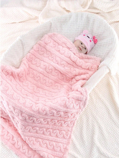 1pc Plush Baby Blanket, Soft & Cozy Swaddle Wrap Blanket, Unisex For Girls & Boys, Fluffy Stroller/ Blanket, Newborn Baby Shower/Birthday Gift Love Valentine