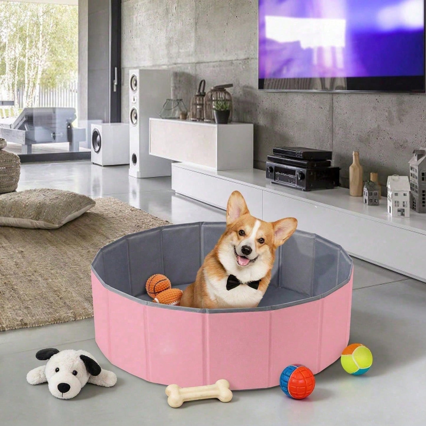 1Pc Portable Folding Baby Ball Pit NOT Included Balls Minimalist Multi-Purpose Round Ball Pit Suitable For Infants Pets Indoor Outdoor