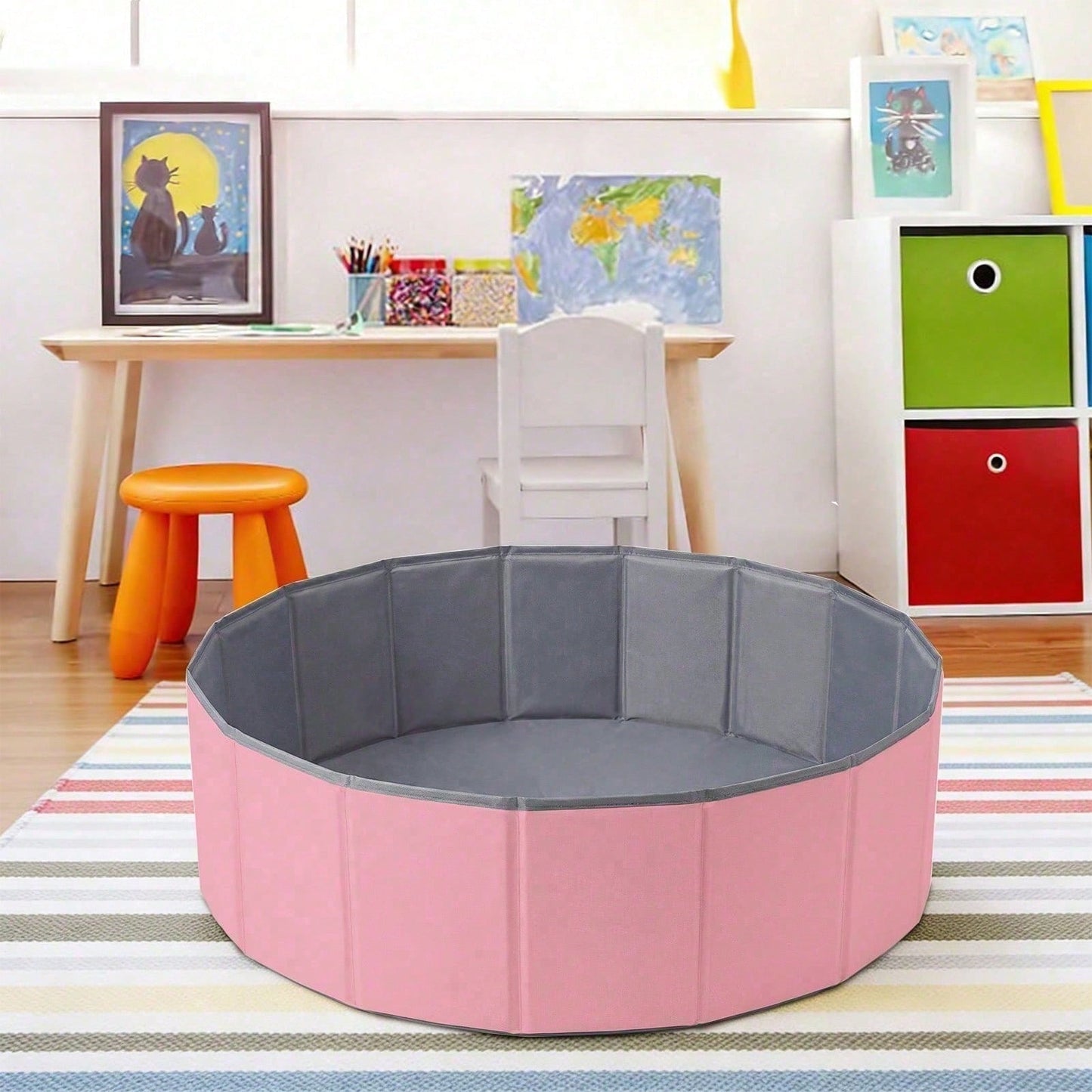 1Pc Portable Folding Baby Ball Pit NOT Included Balls Minimalist Multi-Purpose Round Ball Pit Suitable For Infants Pets Indoor Outdoor
