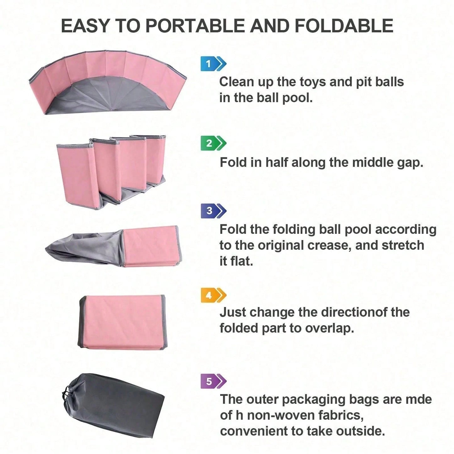 1Pc Portable Folding Baby Ball Pit NOT Included Balls Minimalist Multi-Purpose Round Ball Pit Suitable For Infants Pets Indoor Outdoor