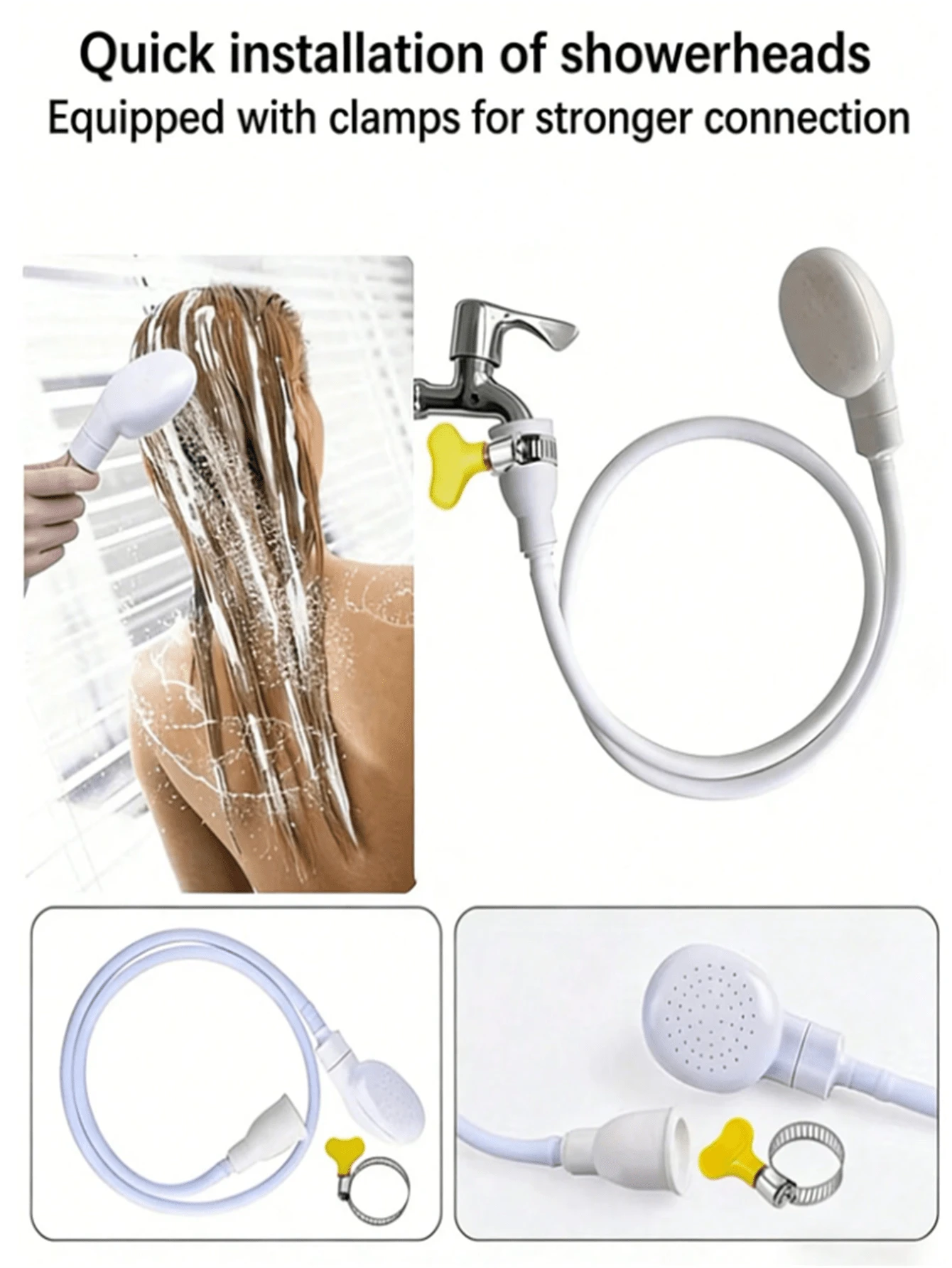 1pc Portable Multi-Function Rubber Hose Spray Nozzle, Suitable For Bathroom, Kitchen, Garden, Pet Bath, RV Bathroom And Home, Essential Outdoor Shower Accessory, Perfect Gift And Home Improvement Choi