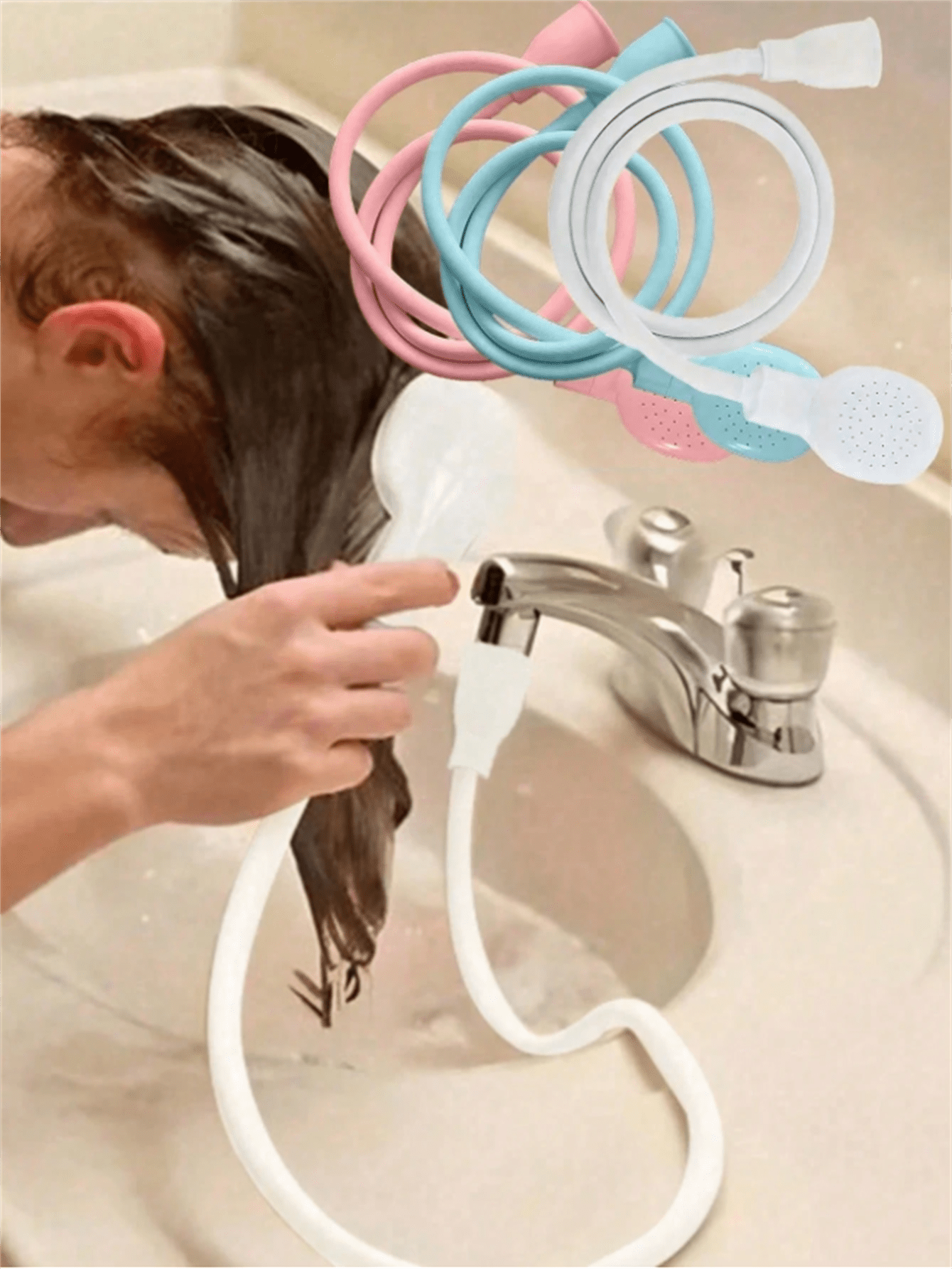 1pc Portable Multi-Function Rubber Hose Spray Nozzle, Suitable For Bathroom, Kitchen, Garden, Pet Bath, RV Bathroom And Home, Essential Outdoor Shower Accessory, Perfect Gift And Home Improvement Choi