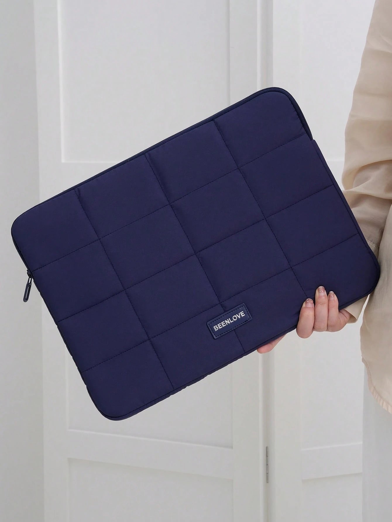 1pc Quilted 14/15.6 Inch Laptop Sleeve For Women, Simple Macaron Color Laptop Bag With Grid, Lightweight Inner Bag For Tablets, Shock-Resistant & Wear-Resistant, Suitable For School, Work, Birthday &