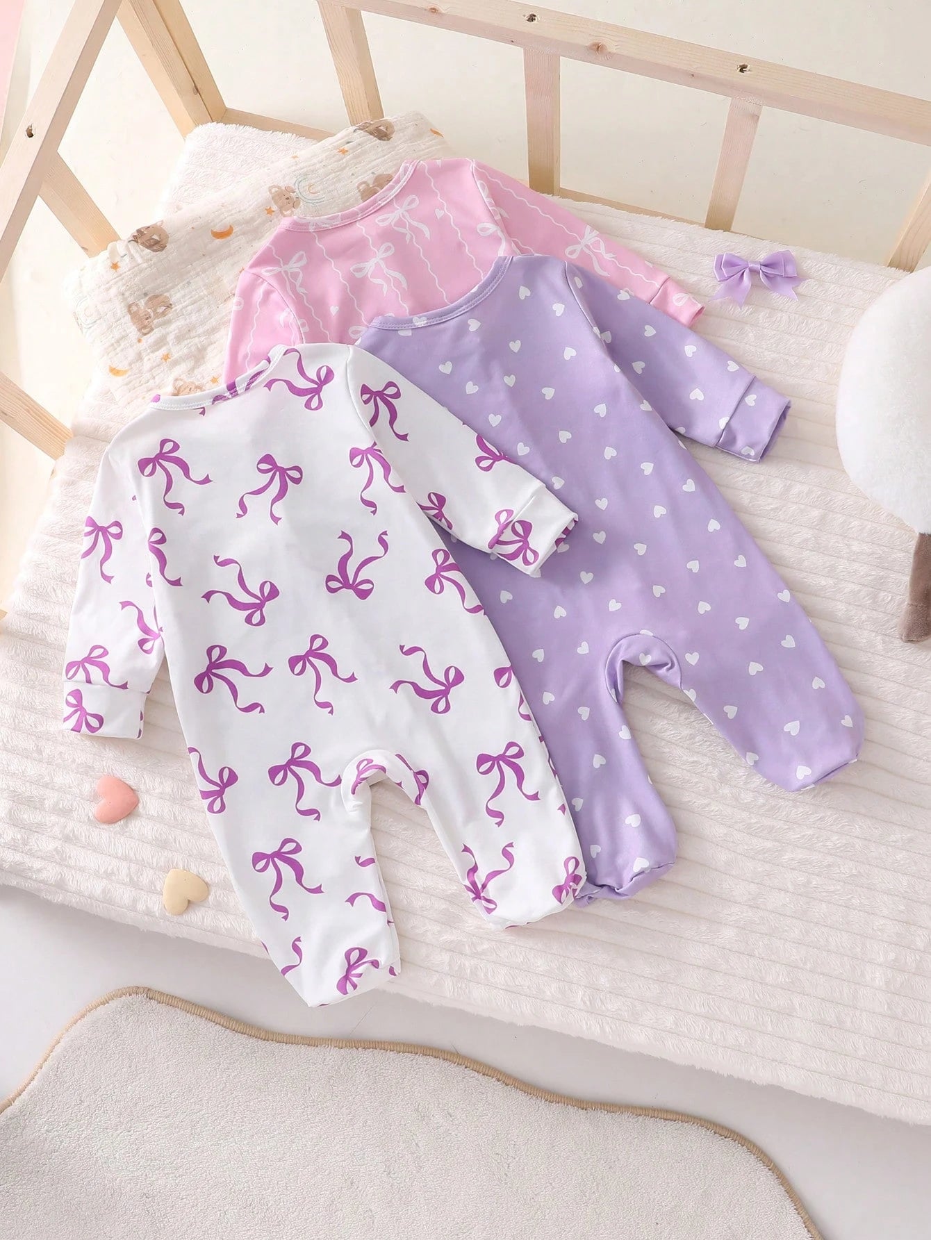[1pc Randomly Sent]Newborn Long Sleeve Footed Romper, Fresh Ocean Jellyfish & Seahorse Print, Sweet & Cute Style, Soft Skin-Friendly Comfortable Fabric, Baby Home Sleep, Daily Outing Wear, Crawl