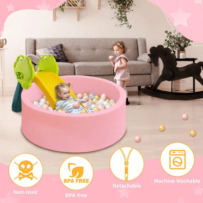 1pc Round Comfortable Memory Foam Ball Pit (35.4-Inch Diameter, Balls Not Included) – Suitable For Indoor/Outdoor Play, Toddlers, And Pets.