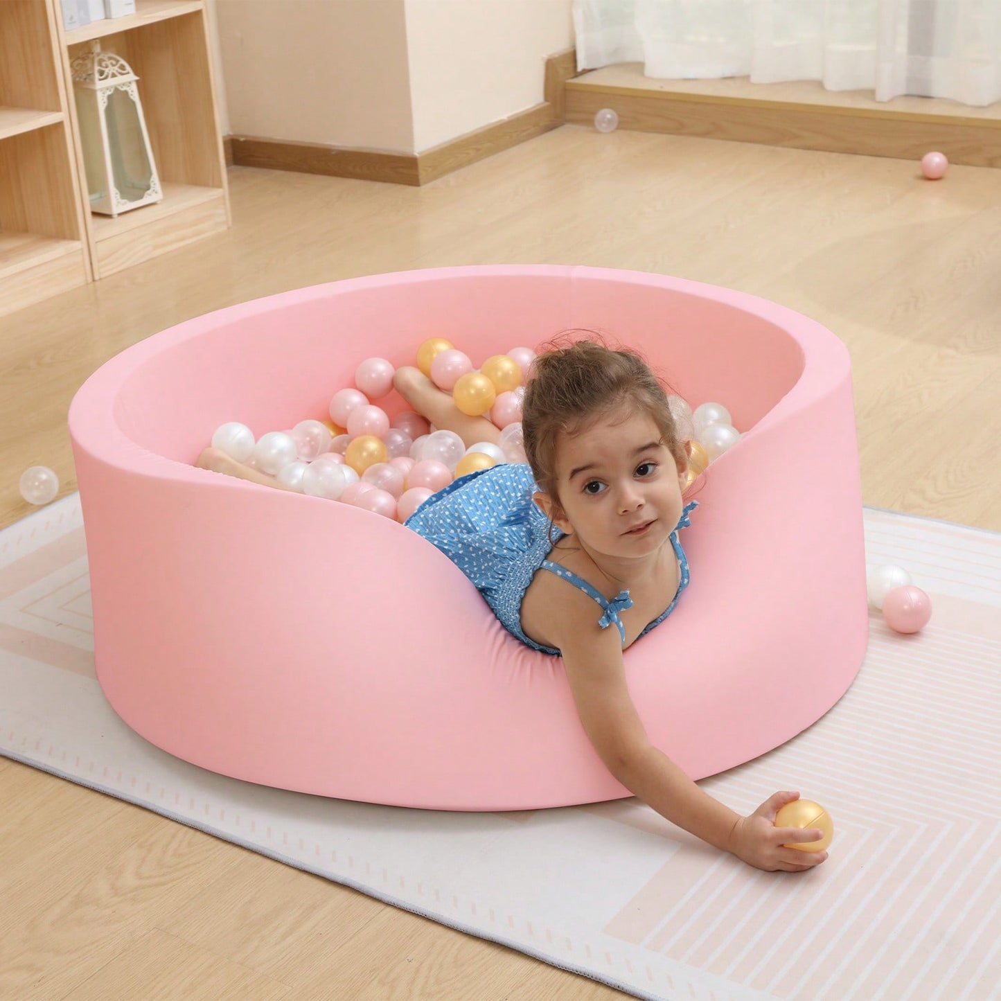 1pc Round Comfortable Memory Foam Ball Pit (35.4-Inch Diameter, Balls Not Included) – Suitable For Indoor/Outdoor Play, Toddlers, And Pets.