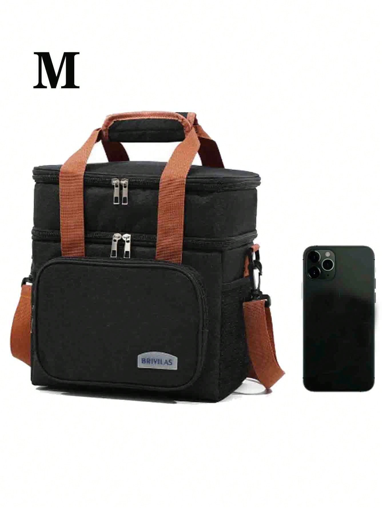 1pc S/M Double Layer Lunch Bag, Women's Insulated Lunch Box, Reusable Adult Lunch Tote Bag, Suitable For Work, Picnic, School Or Travel. Women's Lunch Box Bag, Women's School Supplies Bag, School Acce