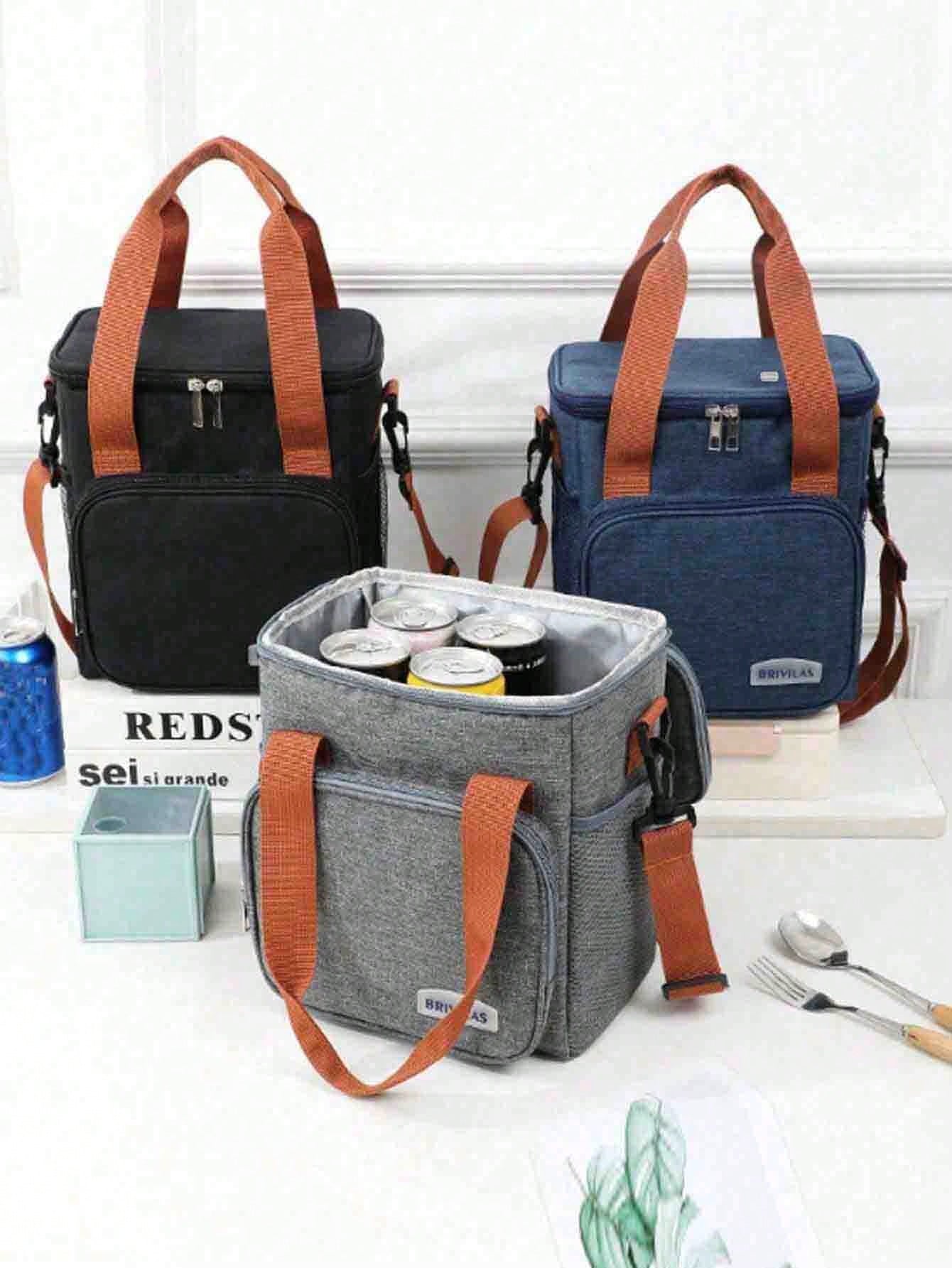 1pc S/M Double Layer Lunch Bag, Women's Insulated Lunch Box, Reusable Adult Lunch Tote Bag, Suitable For Work, Picnic, School Or Travel. Women's Lunch Box Bag, Women's School Supplies Bag, School Acce